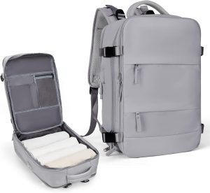Travel Backpack For Women Men,Carry On Backpack,Hiking Backpack Waterproof Outdoor Sports Rucksack Casual Daypack Travel Essentials(Grey)