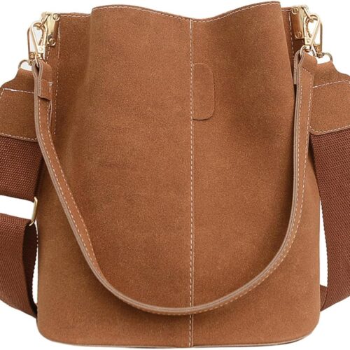 Leather Bucket Bag Women  Fall Fashion Matte Finish Tote Shoulder Crossbody Handbag Work Casual Daily Everyday Wear