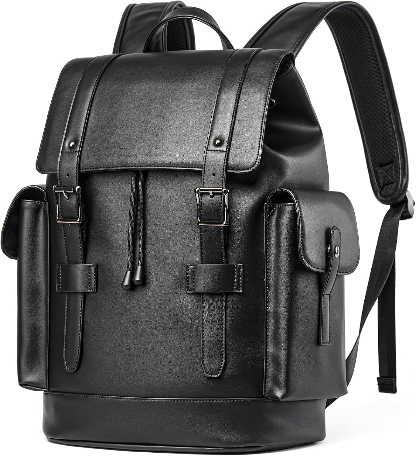 81qMOILyqfL._AC_SL1500_.jpg Waterproof PU Leather Laptop Backpack for Work and College - Image 1